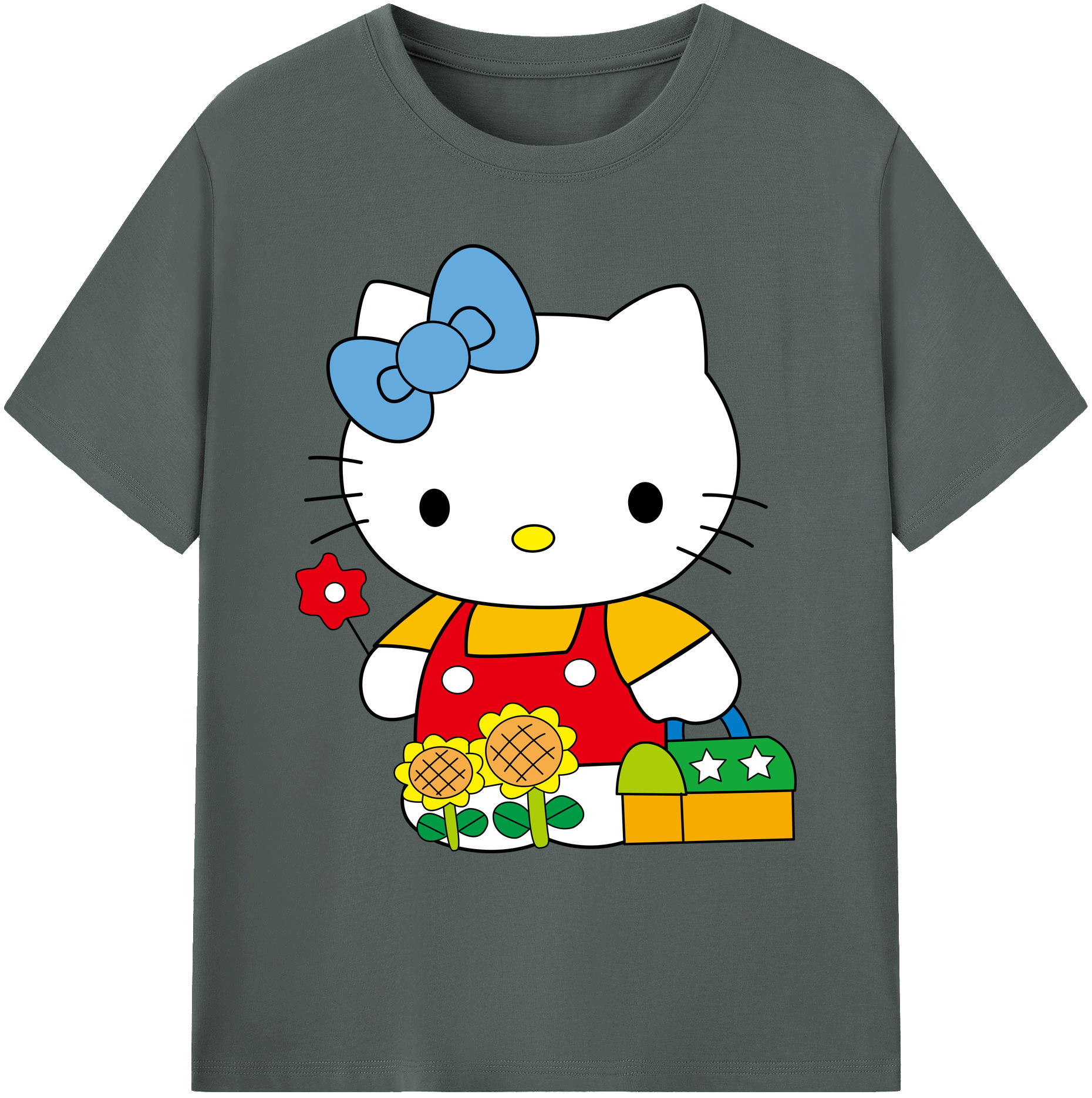 （画像用） Hello Kitty ハローキティ 綿100％ メンズ半袖Tシャツ｜肌触りやわらか＆通気性